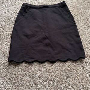 Skies Are Blue Black Scalloped Mini Skirt